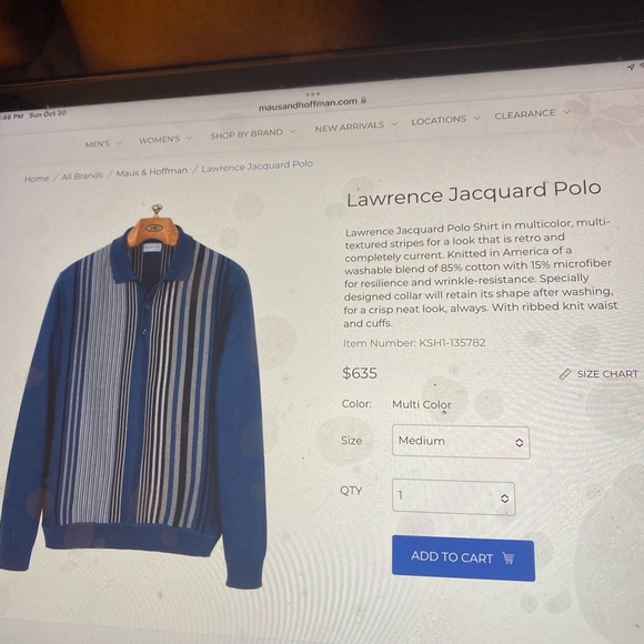 NWT Maus & Hoffman Men’s Polo - Picture 5 of 9